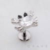 CRABBY CRAB CZ THREADLESS (PUSH IN) 316L SURGICAL STEEL LABRET SET
